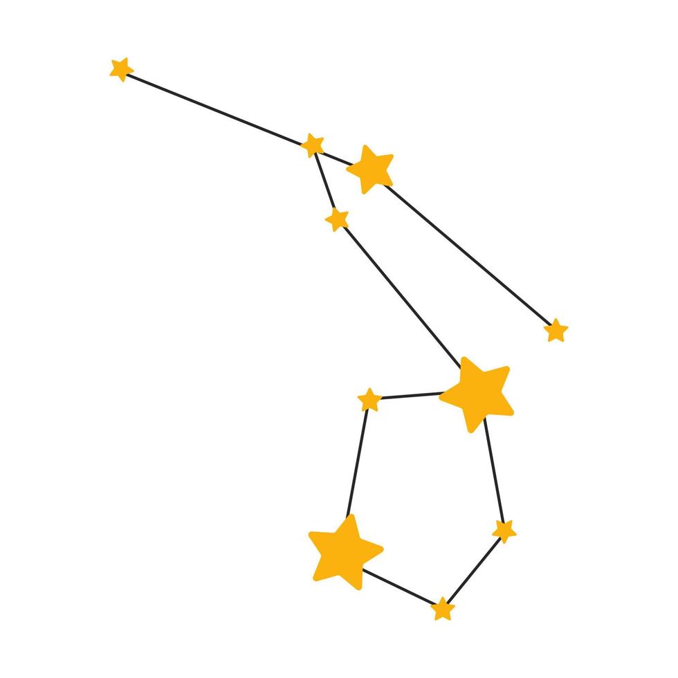 Constellation hand-drawn vector illustration for children. Space concept.