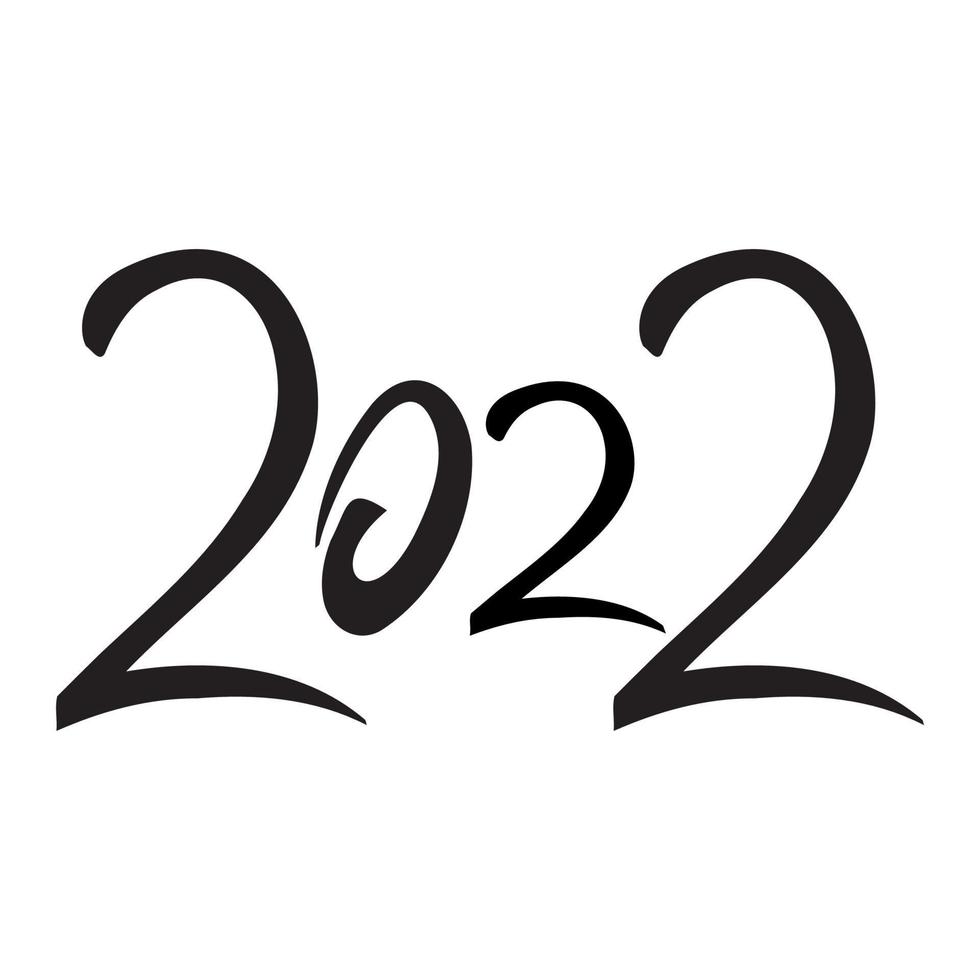 Black numbers 2022 Year of the tiger upcoming New Year holiday - Vector