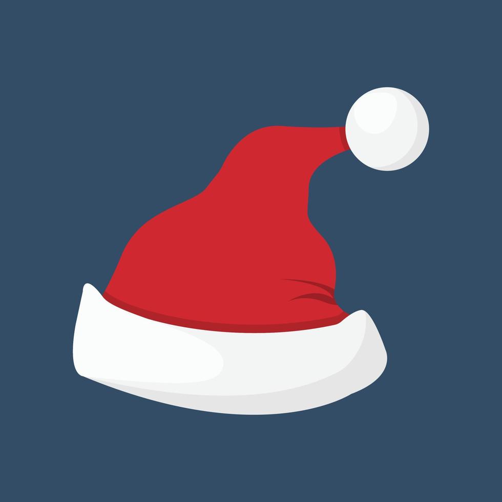Santa beanie hat in flat style vector