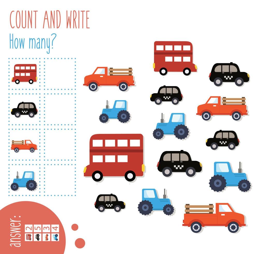 Count and write worksheet. How many vector