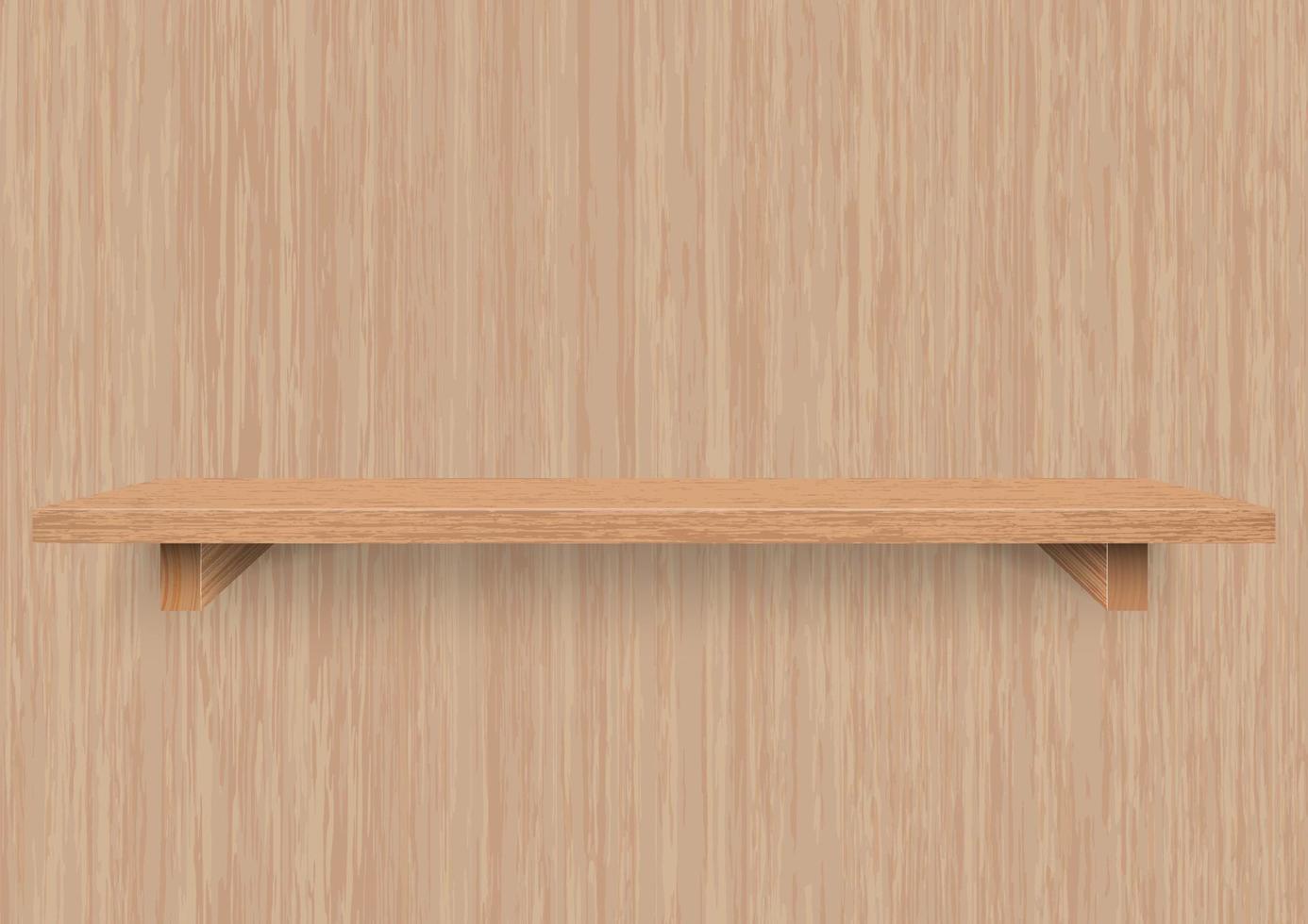wooden shelf vector
