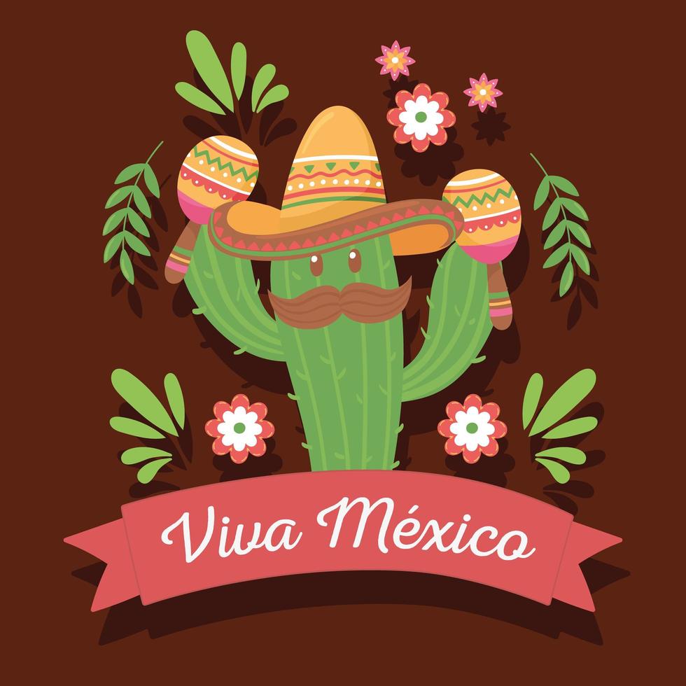 viva mexico, celebracion tradicional vector