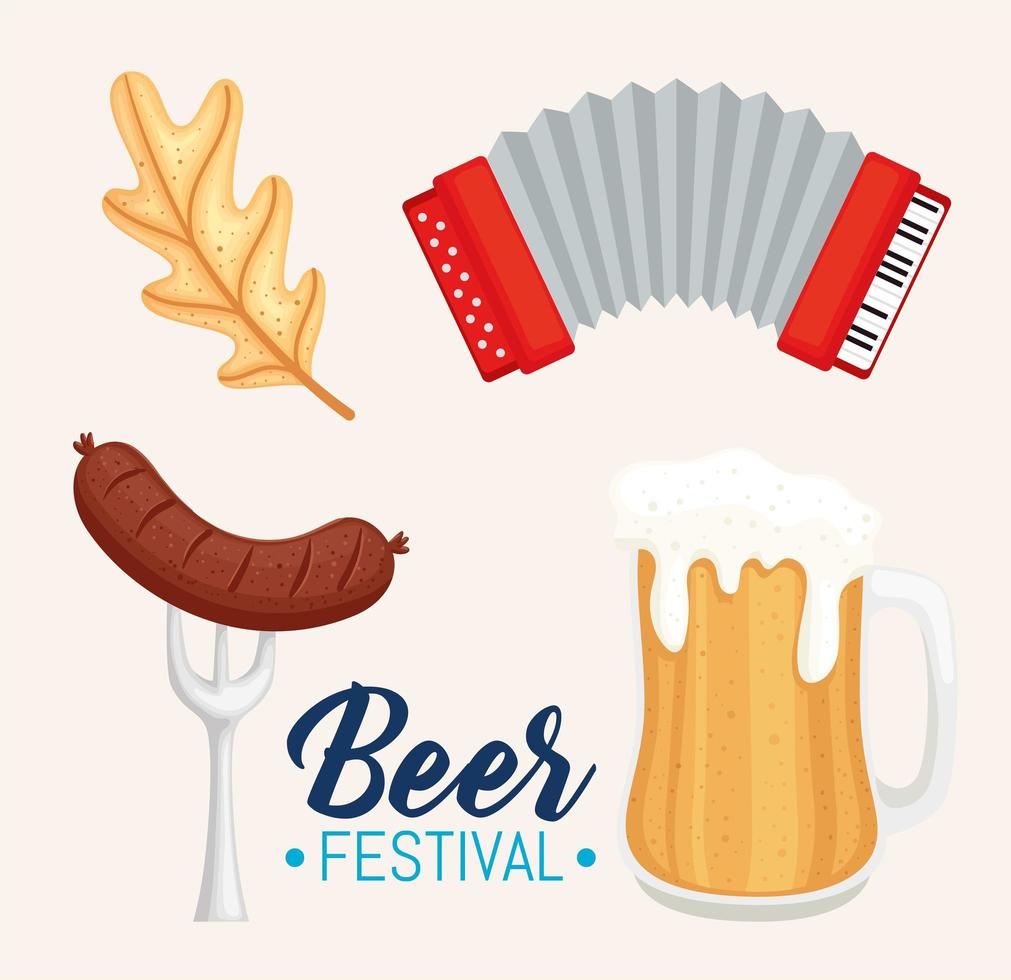 iconos del festival oktoberfest vector