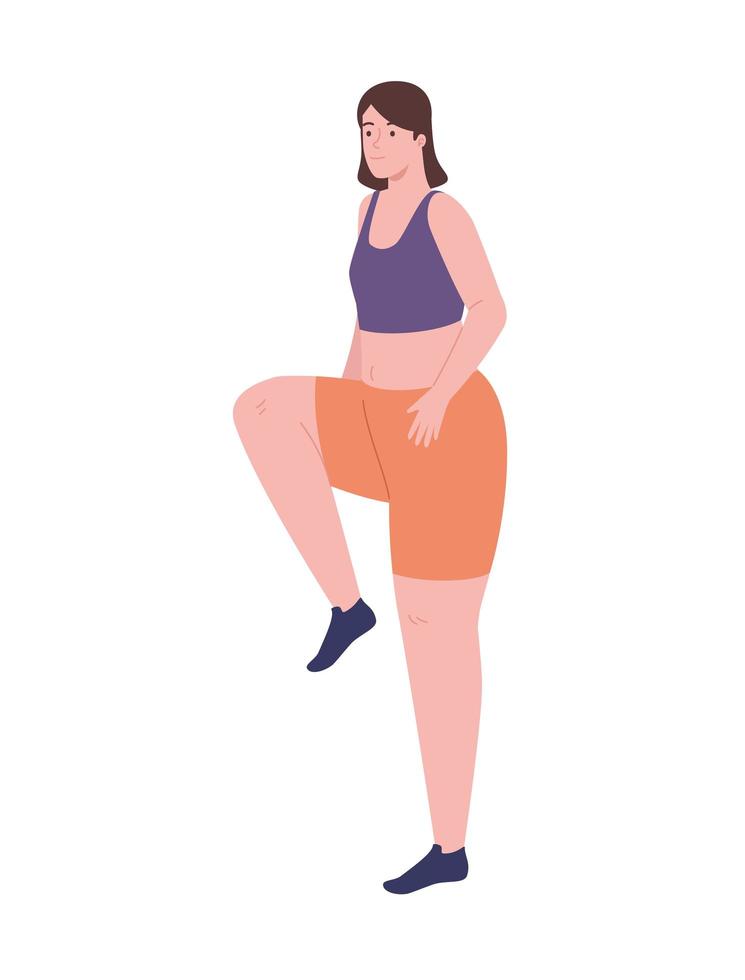 chica practicando fitness vector