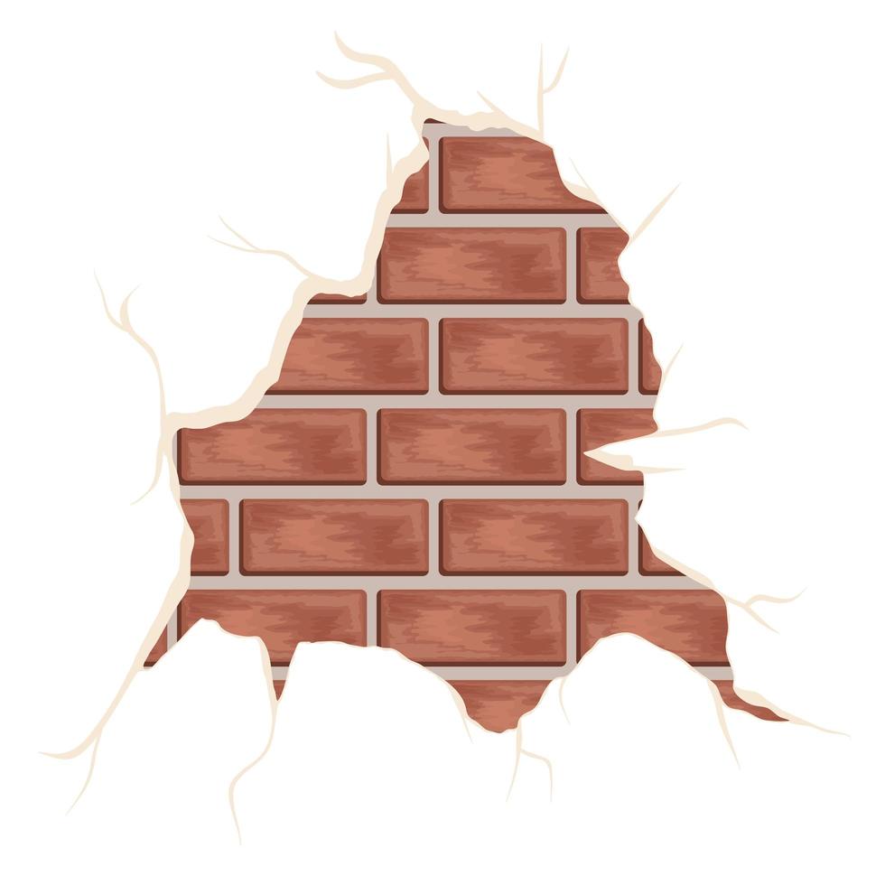 explosive wall bricks vector