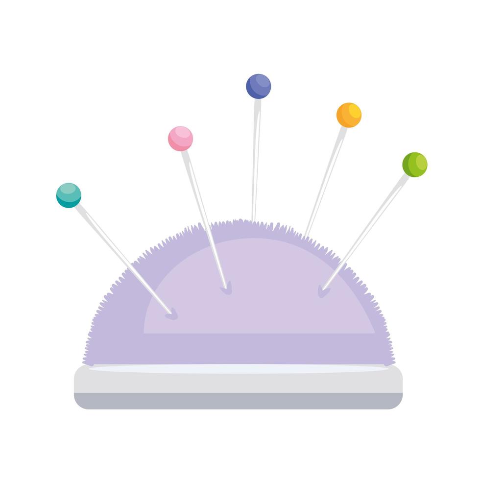 Sewing needles in pillow vector