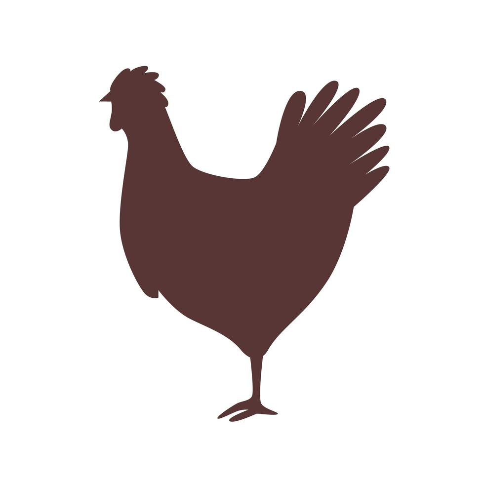 Chicken silhouette icon vector