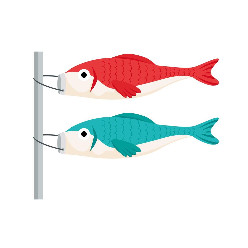 japanese fishes icon vector