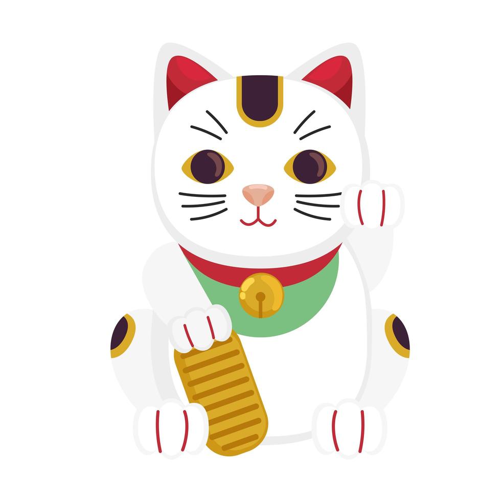 gato de la suerte japonés vector