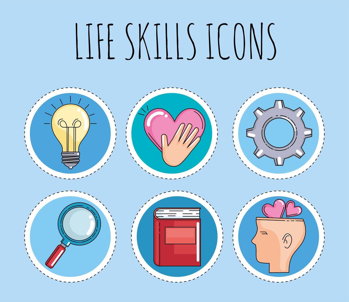 Life skills icons vector