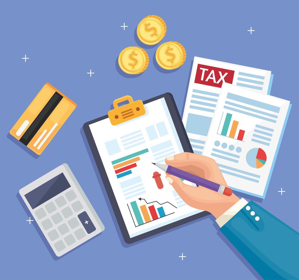 Tax icon set vector
