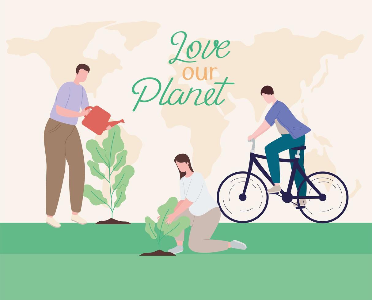 Love our planet banner vector