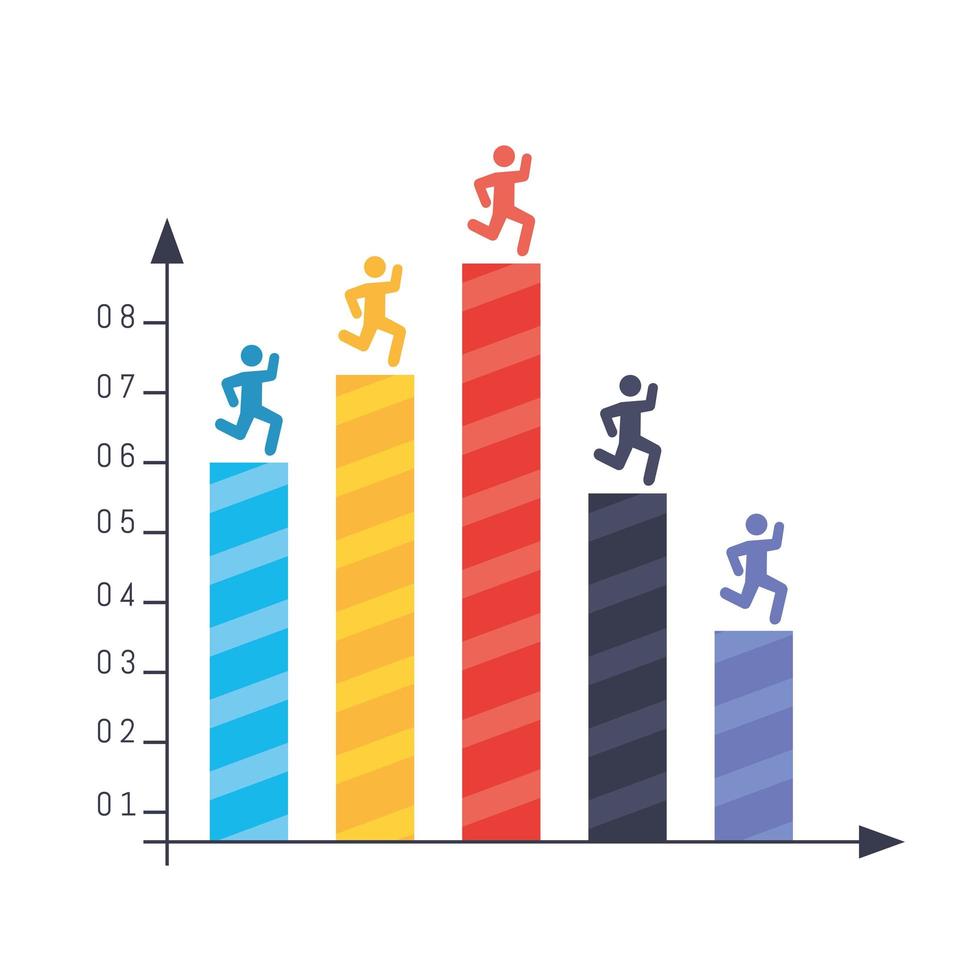 gráfico de barras de demografía vector