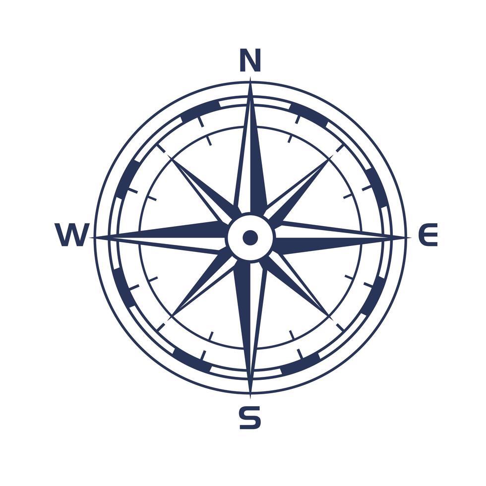 compass rose symbol vector