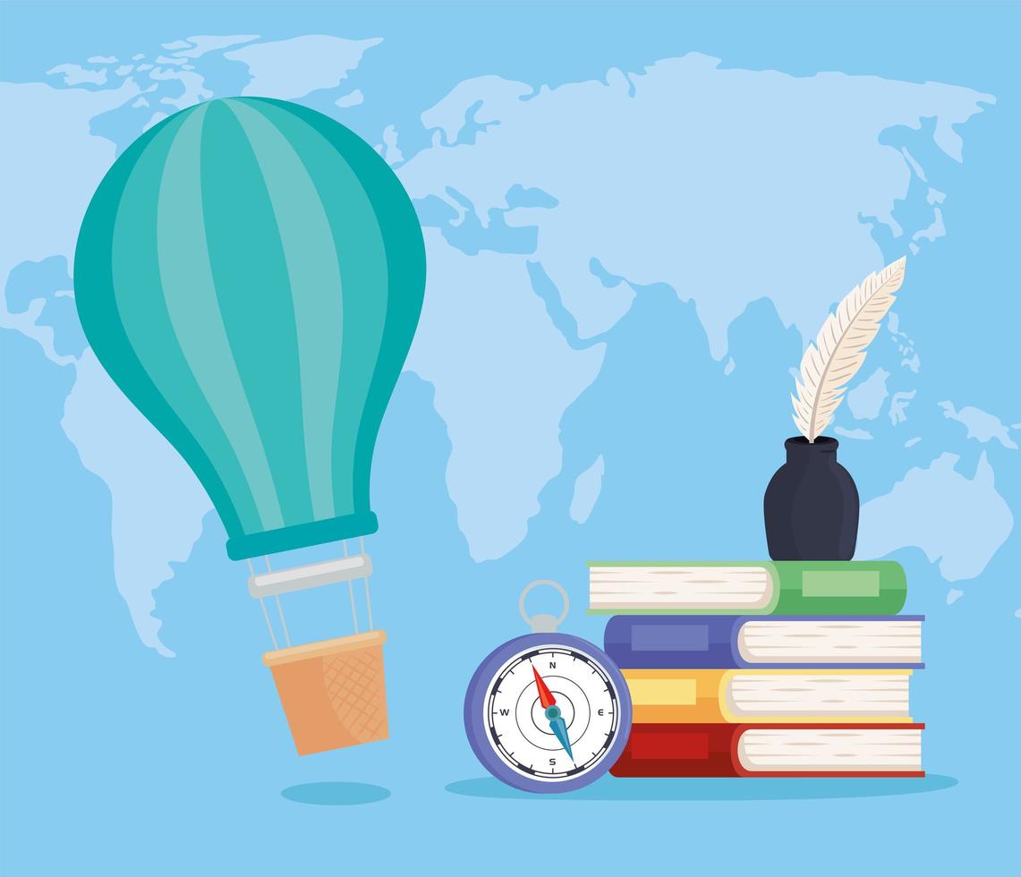 geografía continentes y suministros vector