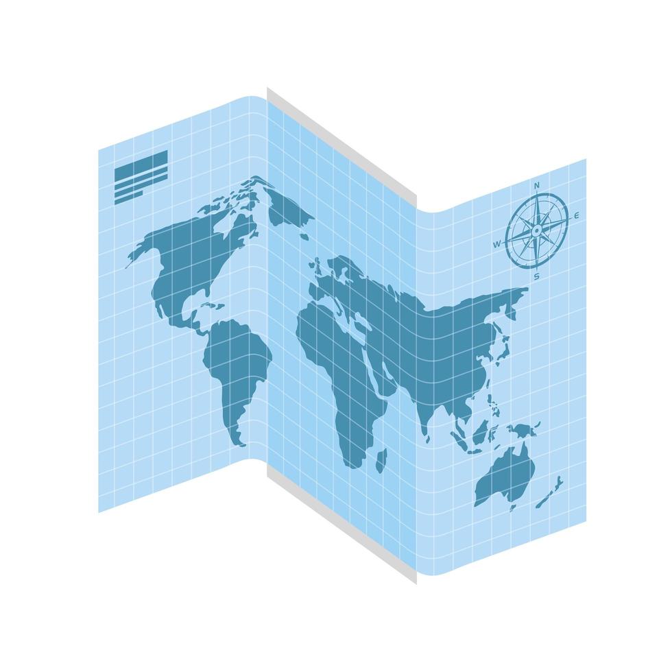 world planet paper map vector