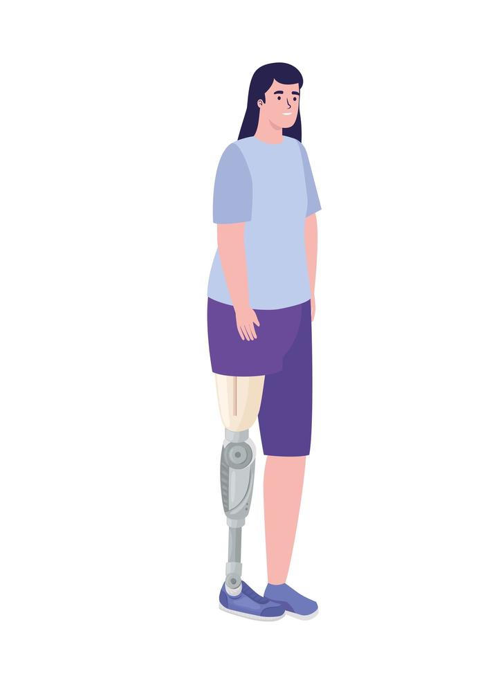 girl with prosthesis leg vector