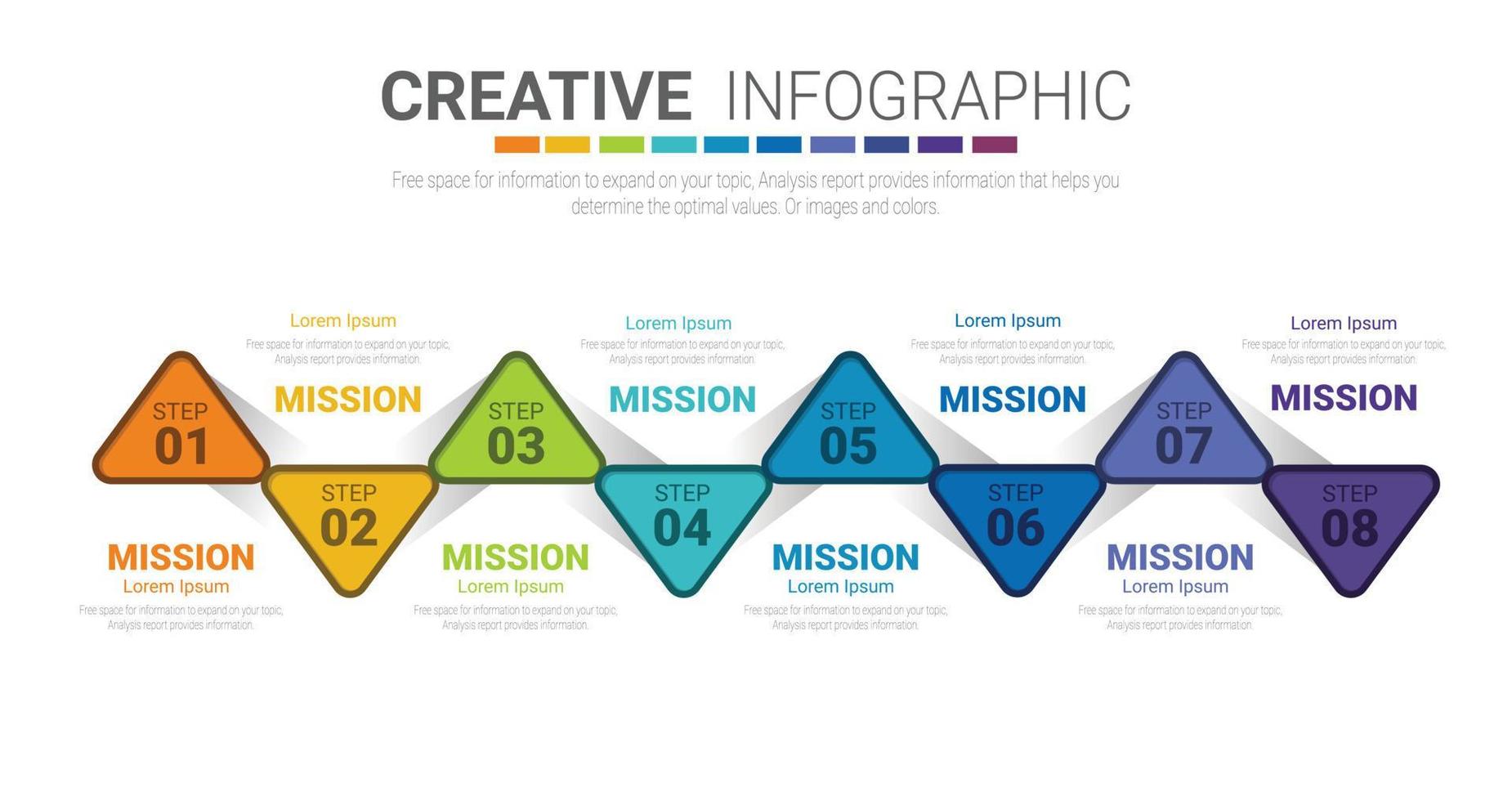 Infographic design template with numbers 8 option vector