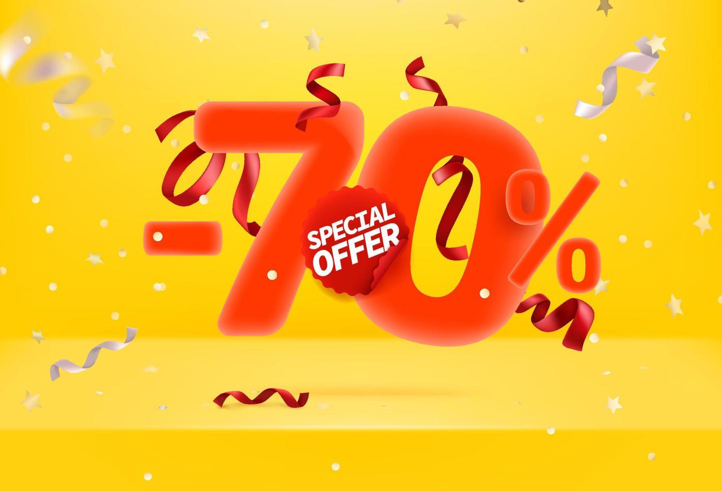 Seventy percent sale off special offer vector promo banner