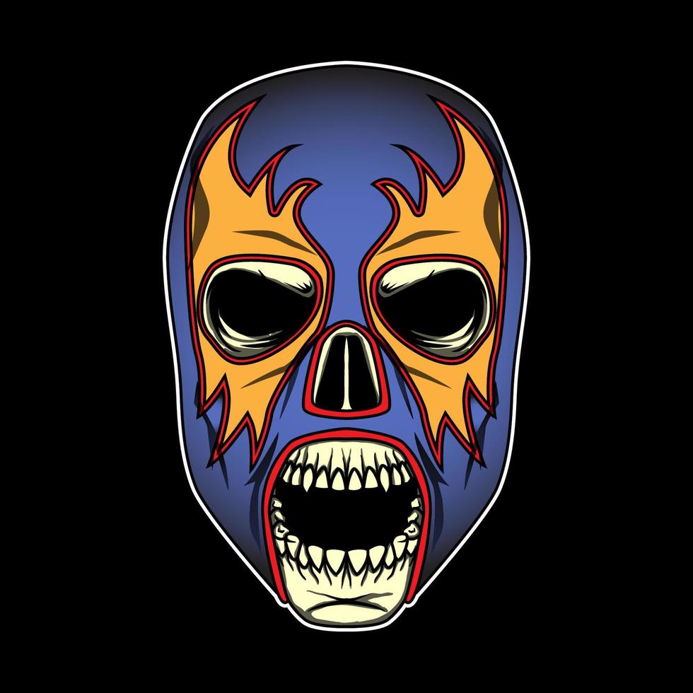 Skull luchador head vector