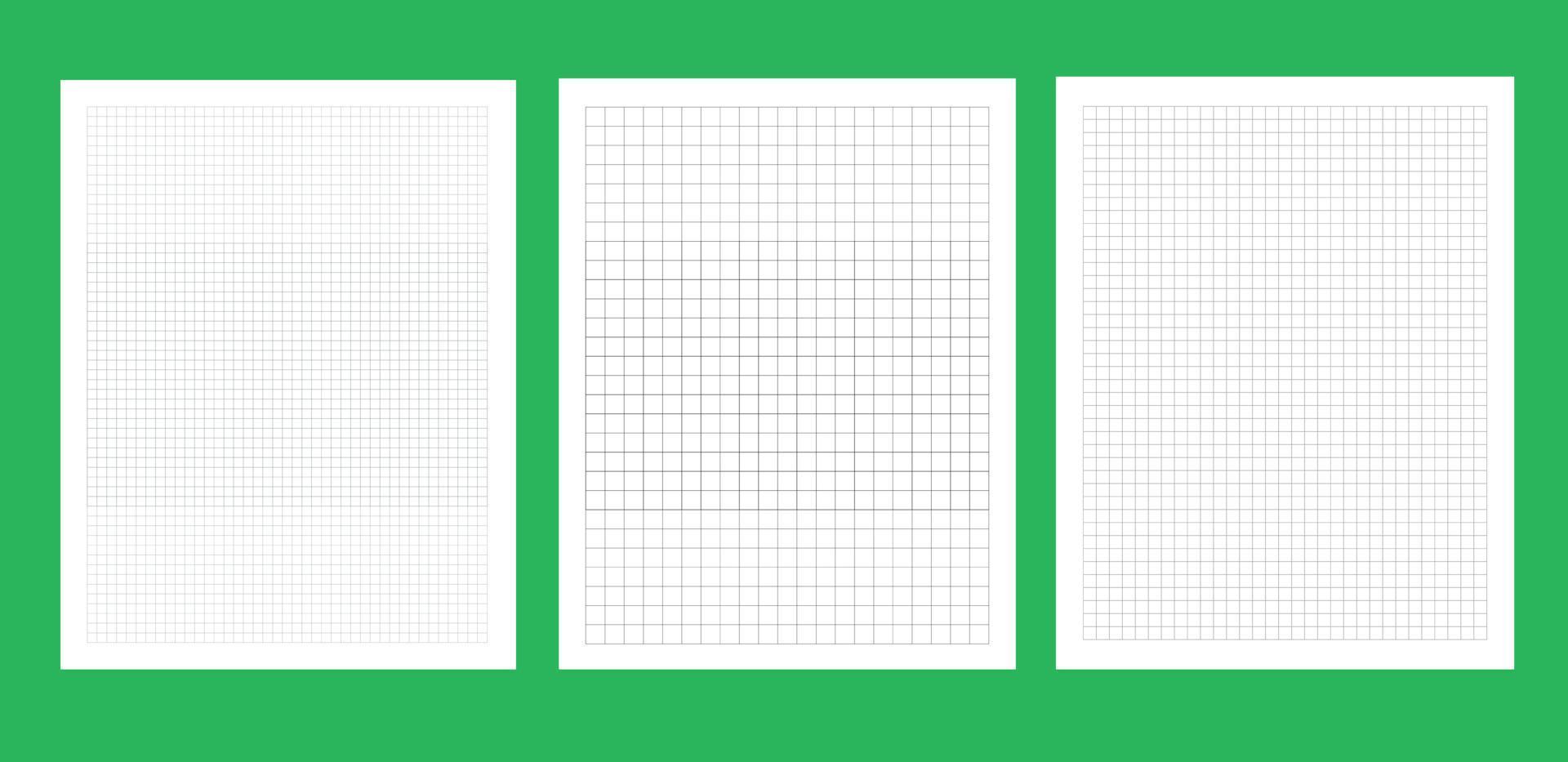Graph and grid paper page interior design template vector
