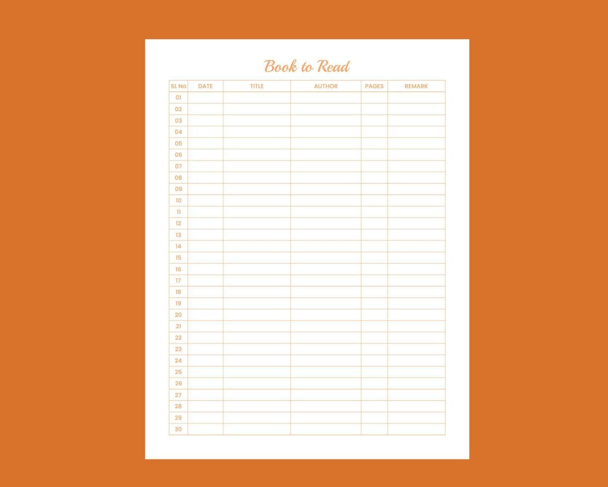 Reading book tracker interior design template vector