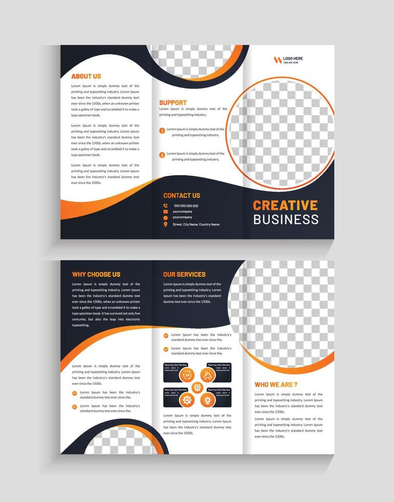 plantilla de folleto tríptico de negocios creativos vector