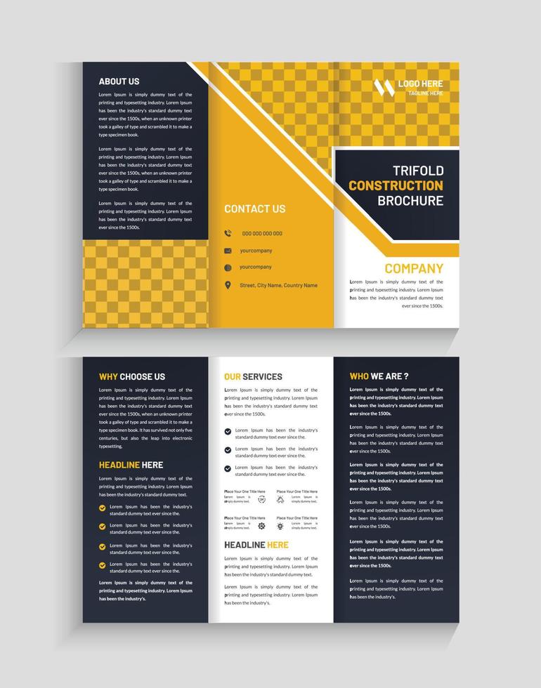 creative tri-fold brochure template vector