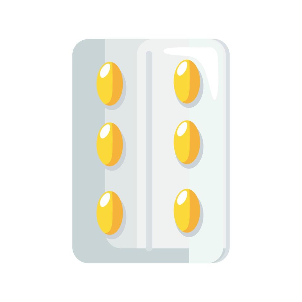 yellow medical pills vector