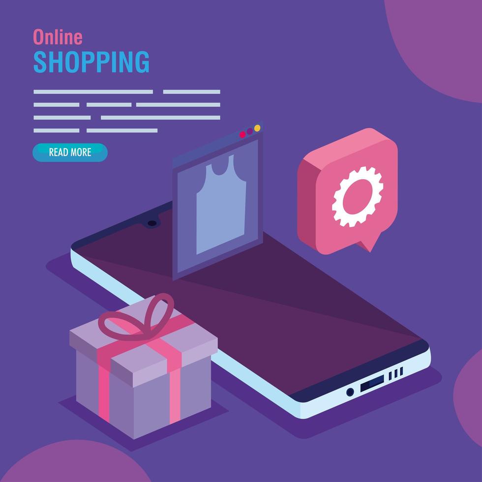 shopping online poster vector