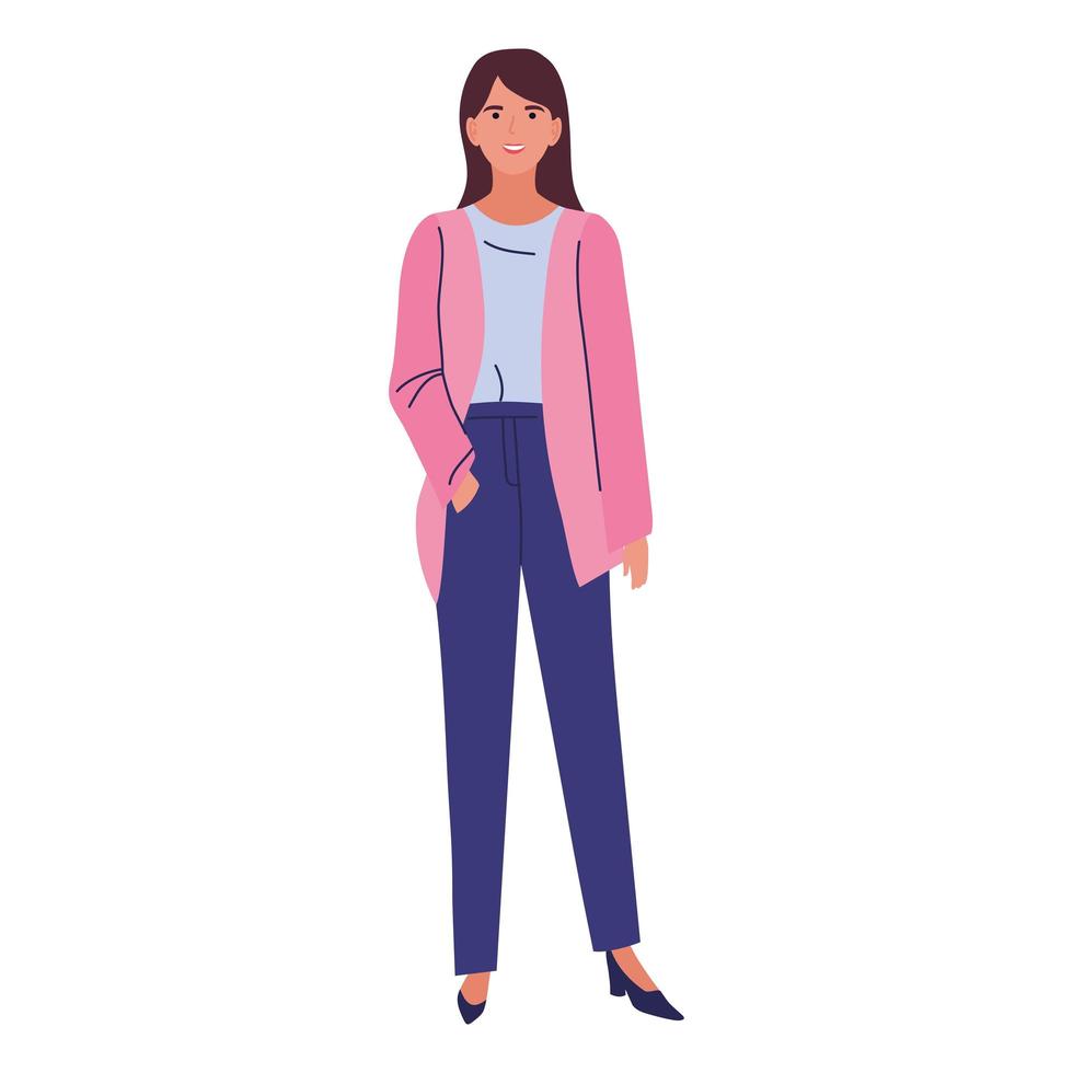 young woman standing vector