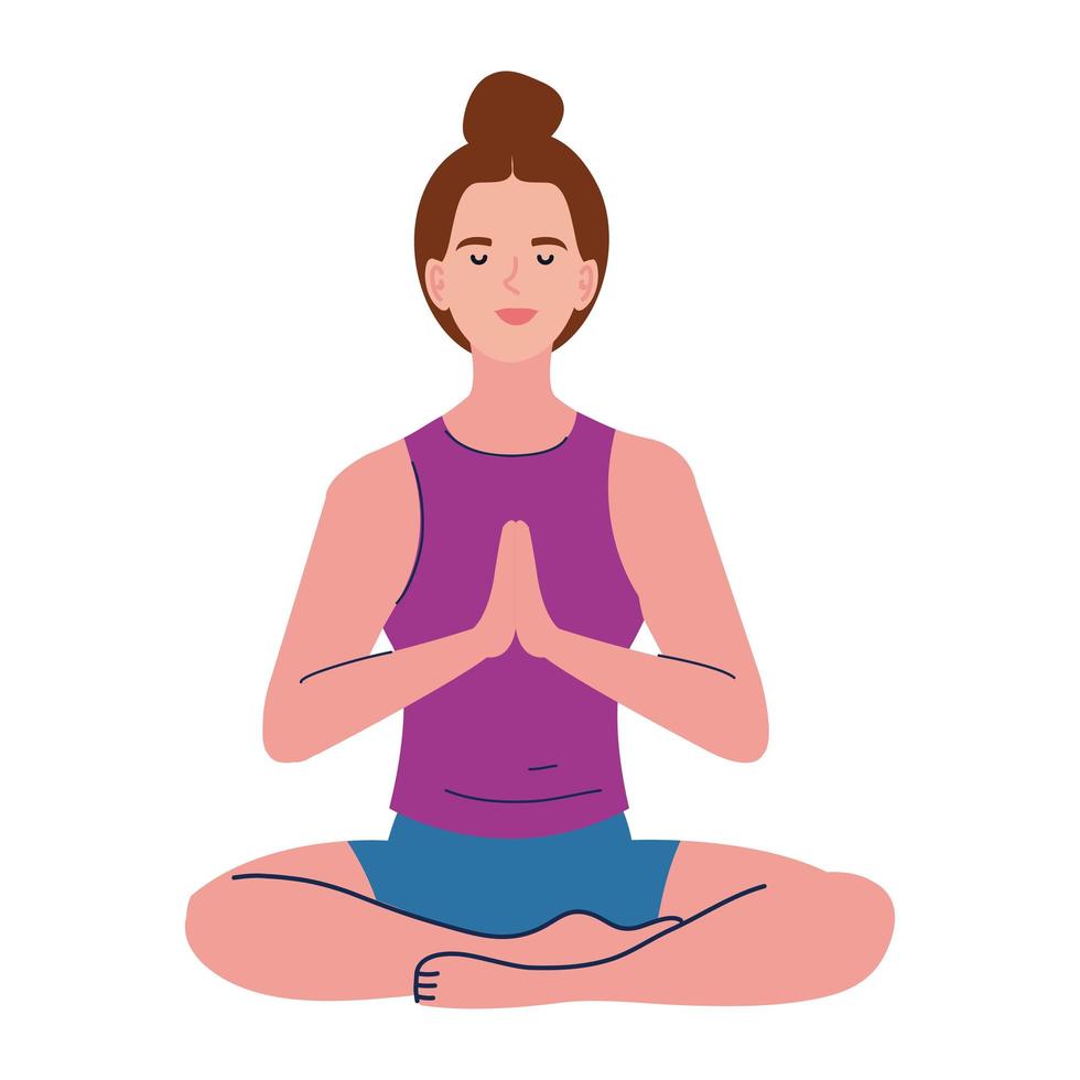 woman in lotus position vector