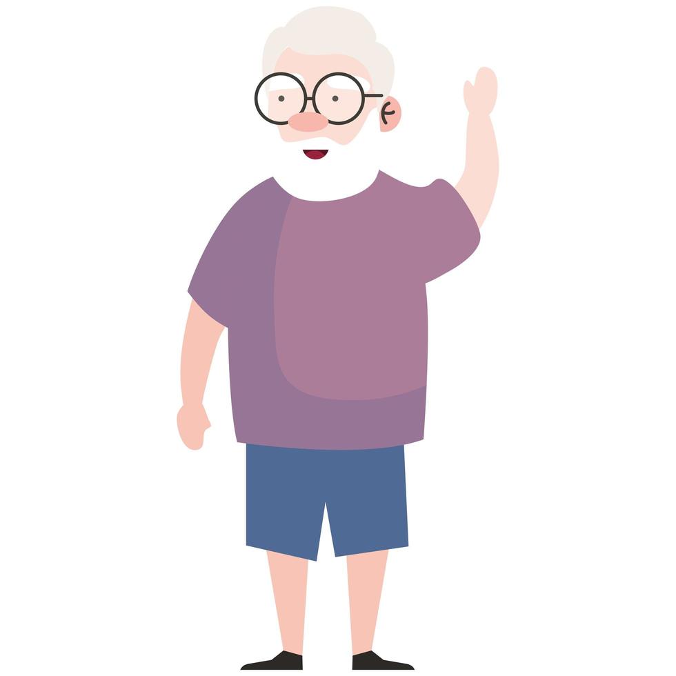 abuelo con diseño de barba vector