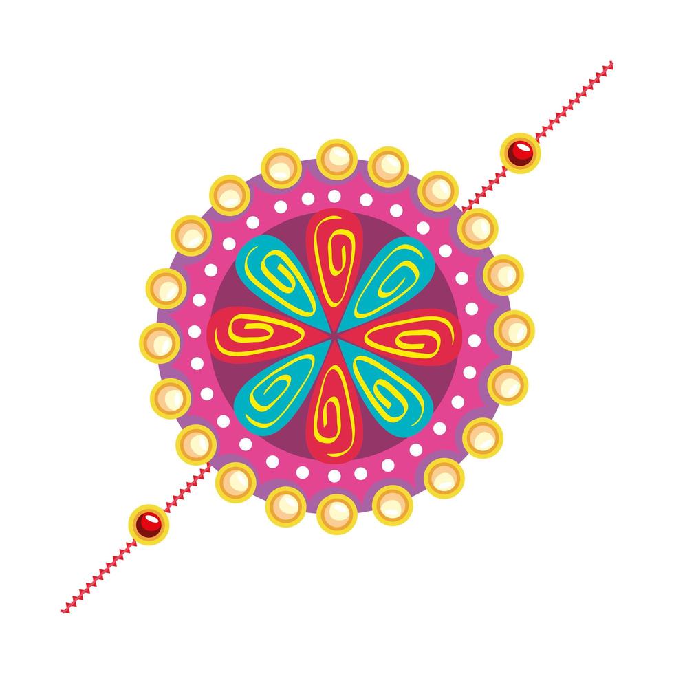 raksha bandhan wristband with flower vector