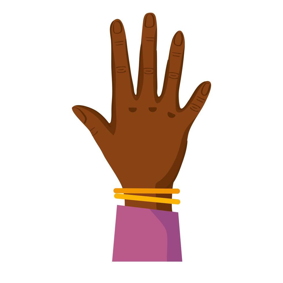 human hand with bracelets vector