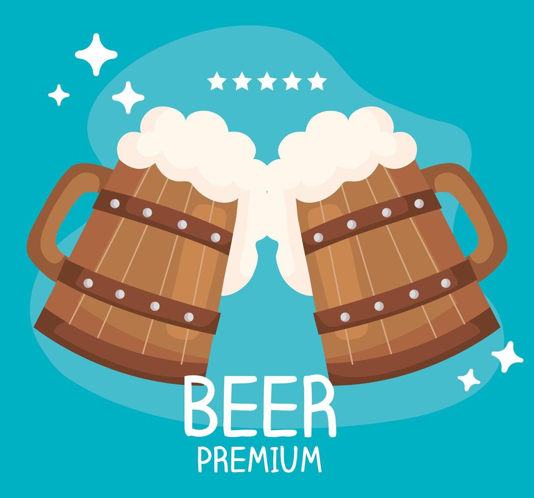 cartel de cerveza premium vector