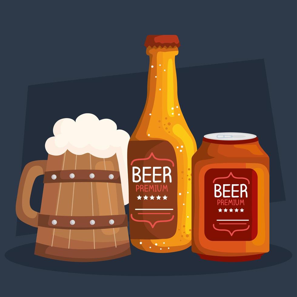 cervezas bebidas iconos vector