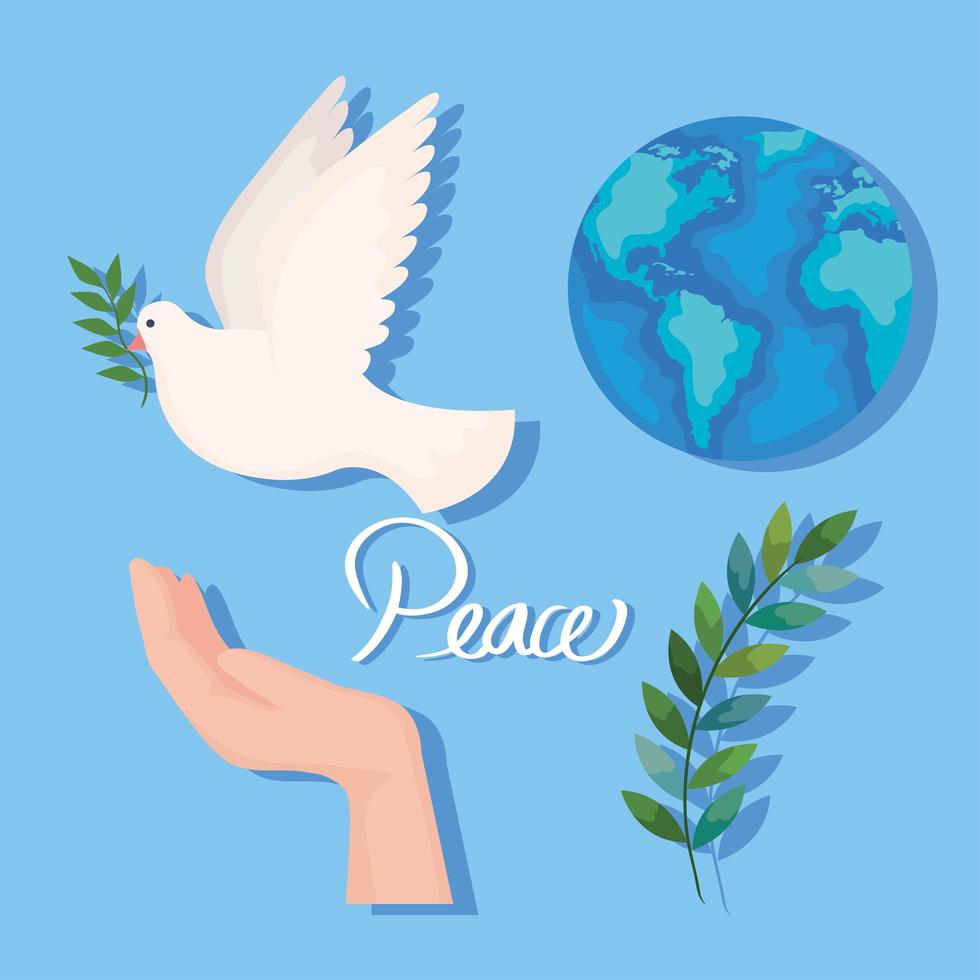 four peace icons vector