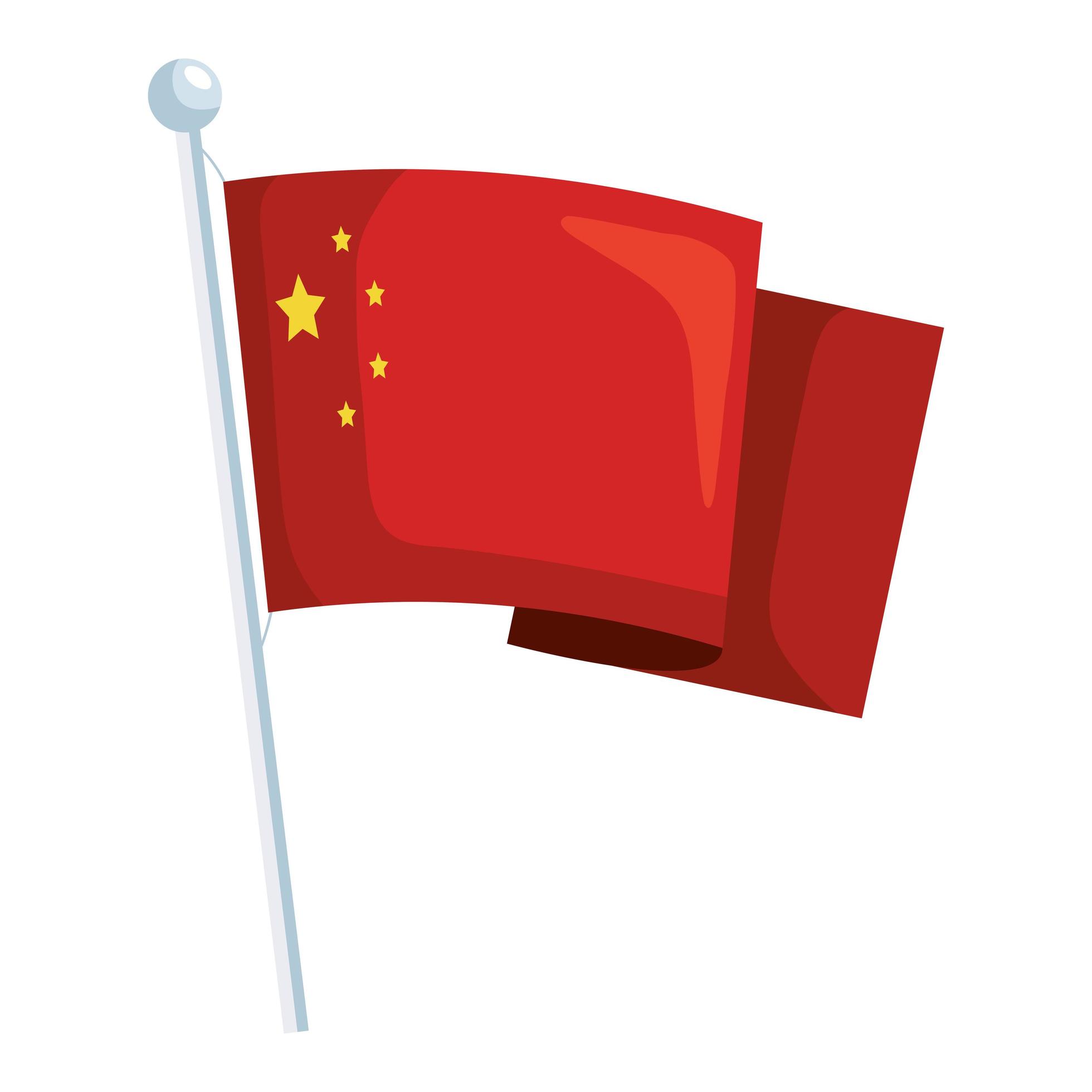 china flag waving 4992676 Vector Art at Vecteezy