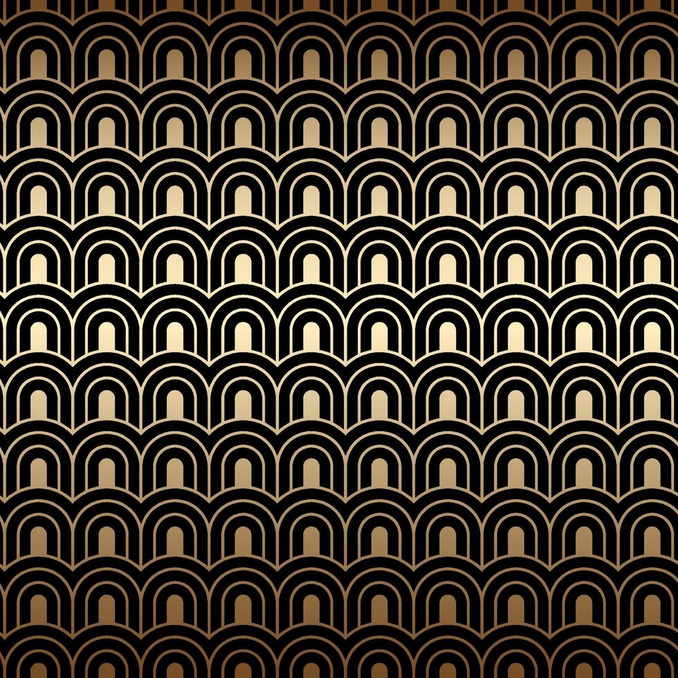 Art deco pattern, seamless golden background vector