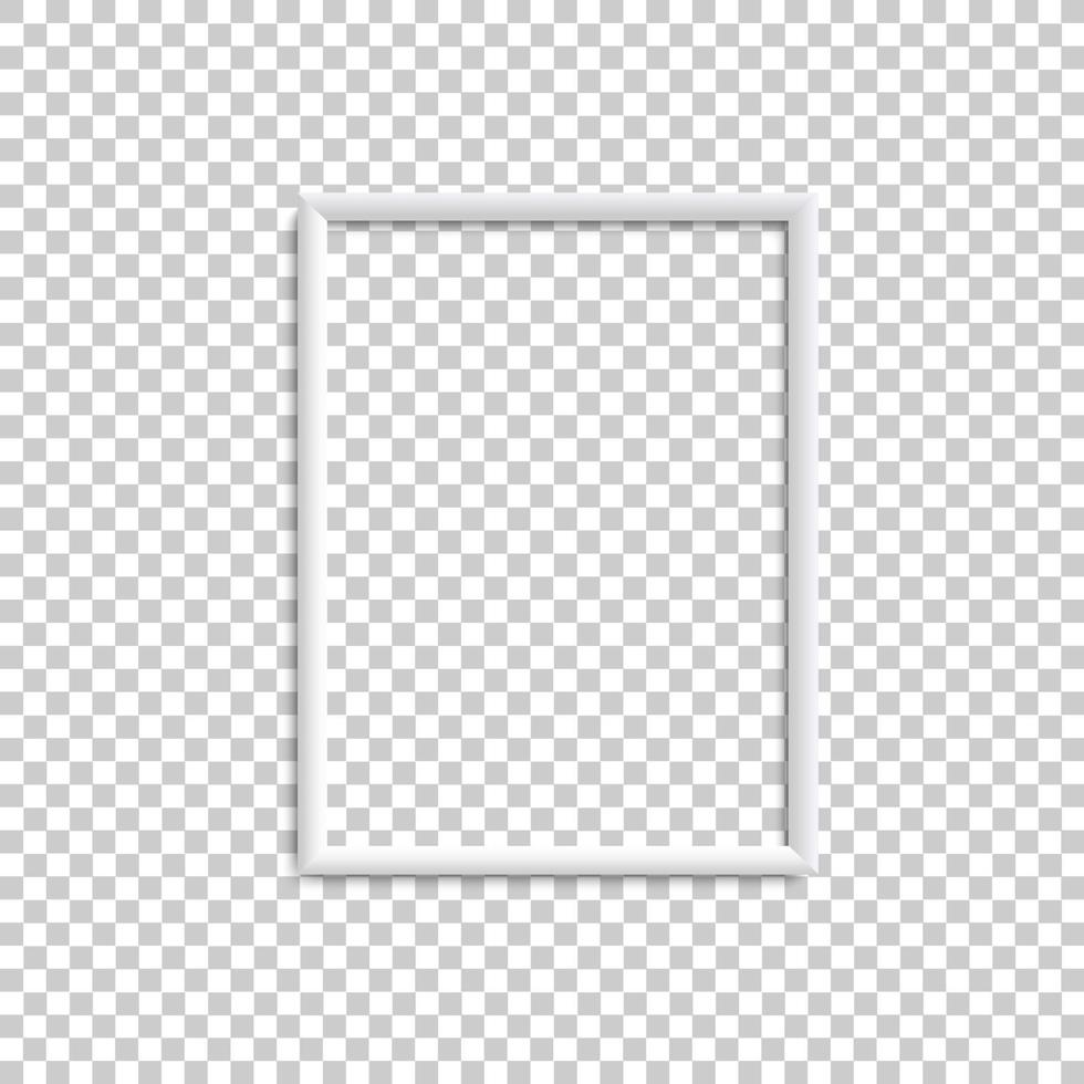 Vertical white blank picture frame, realistic white vertical picture frame, A4 vector