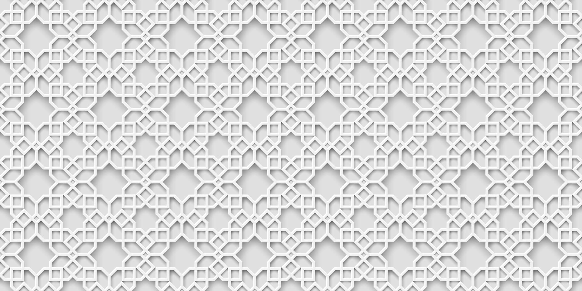 White arabic pattern, islamic background vector