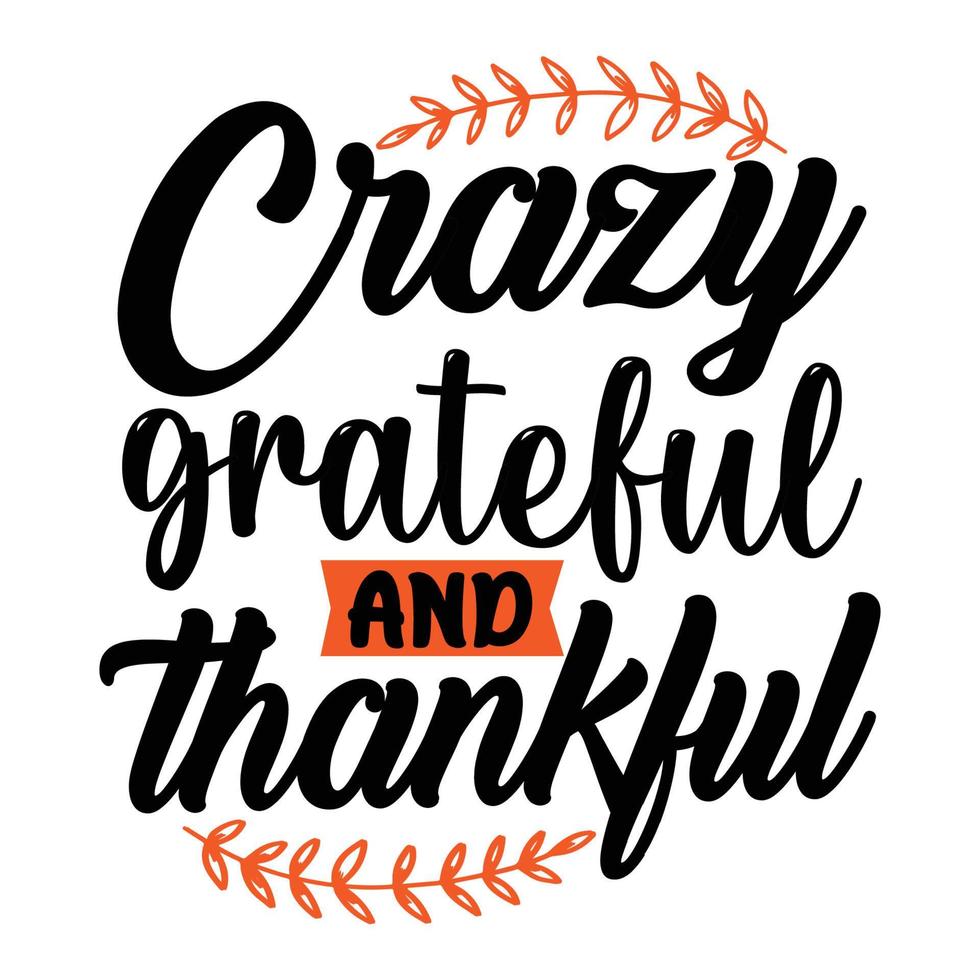 Happy Thanksgiving vector illustration. Hand lettered text and hand drawn ornaments