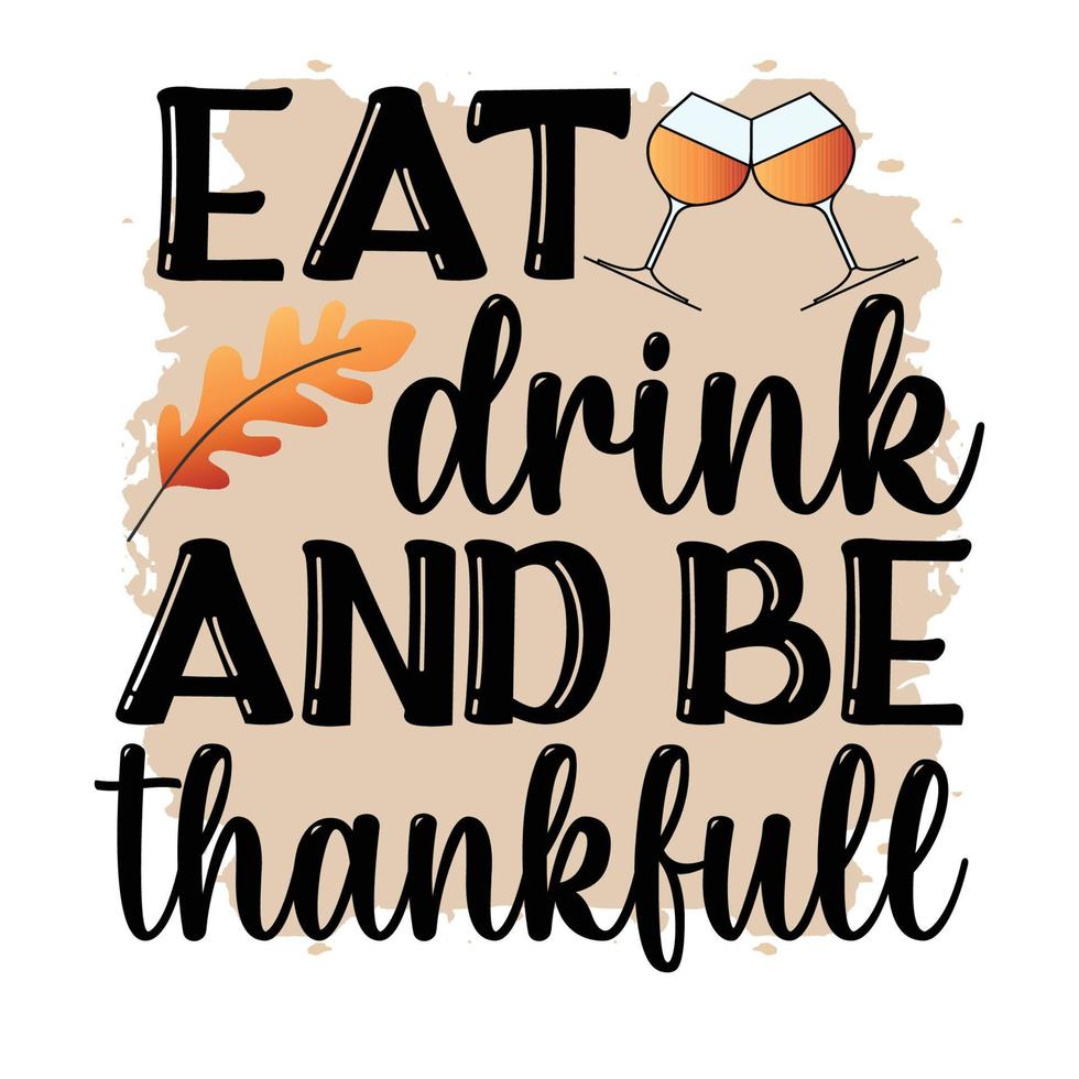 Happy Thanksgiving vector illustration. Hand lettered text and hand drawn ornaments