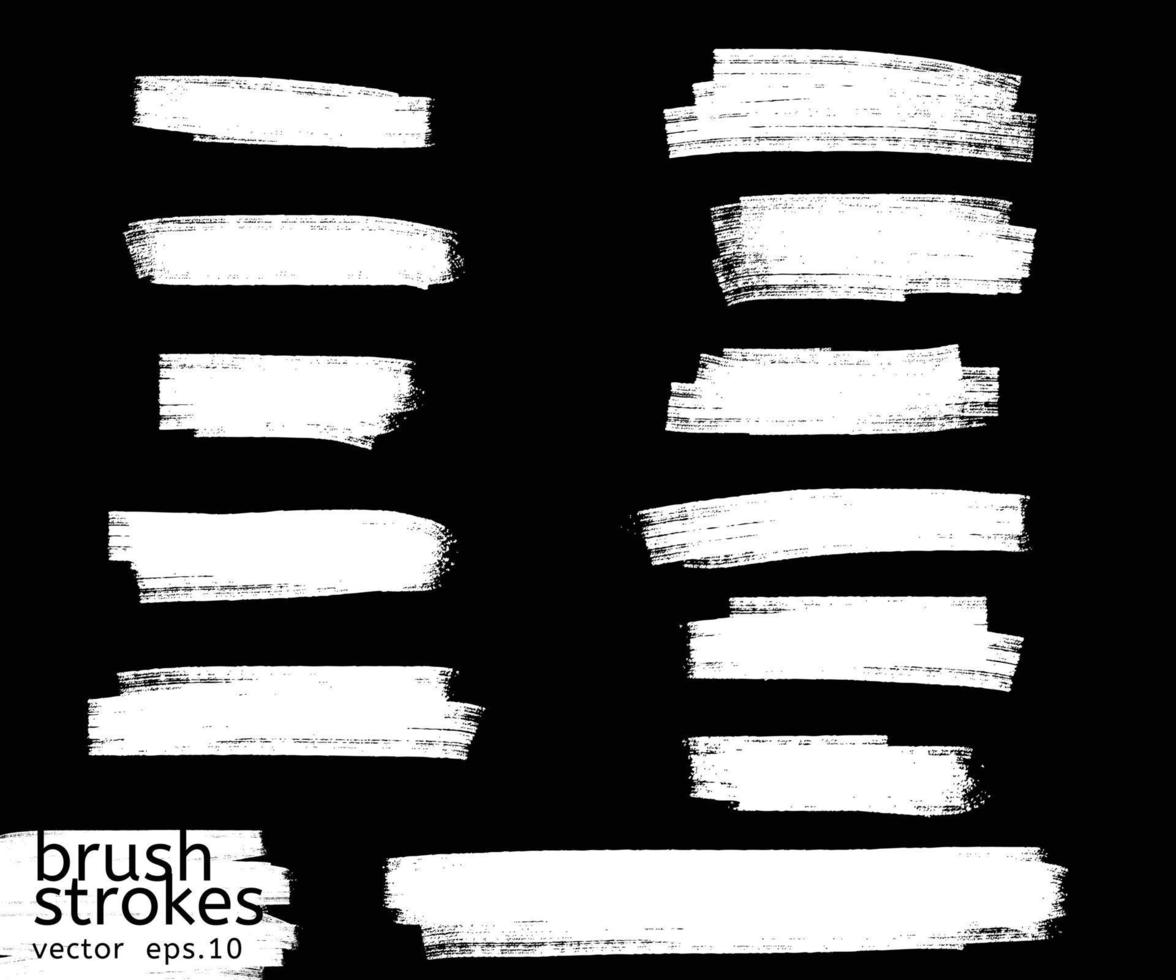 Vector grunge black paint, ink brush stroke, brush. Dirty artistic design element. Abstract black paint ink brush stroke for your design use frame or background for text. set - Vector