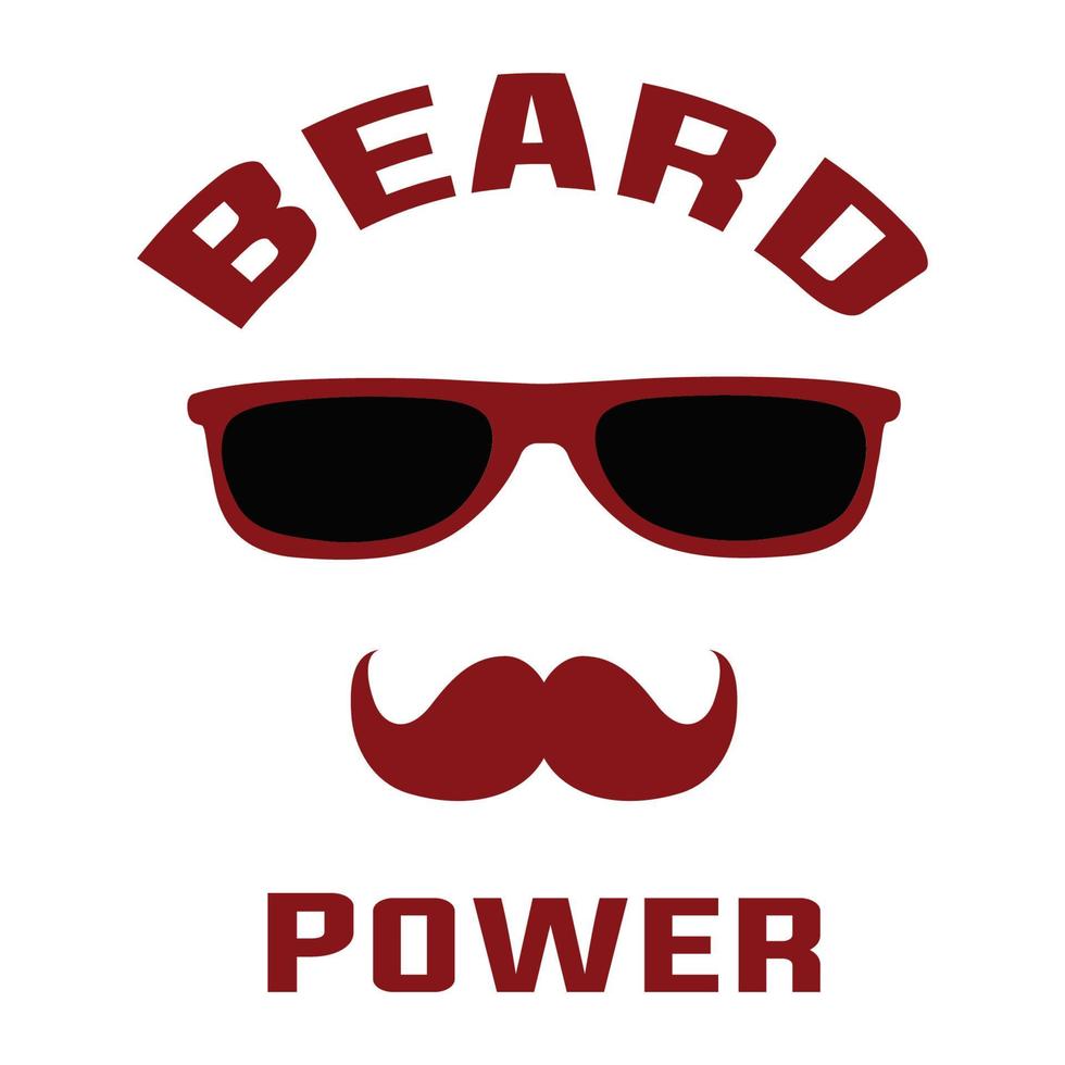 Beard Power Typography T shirt Print Free Vector