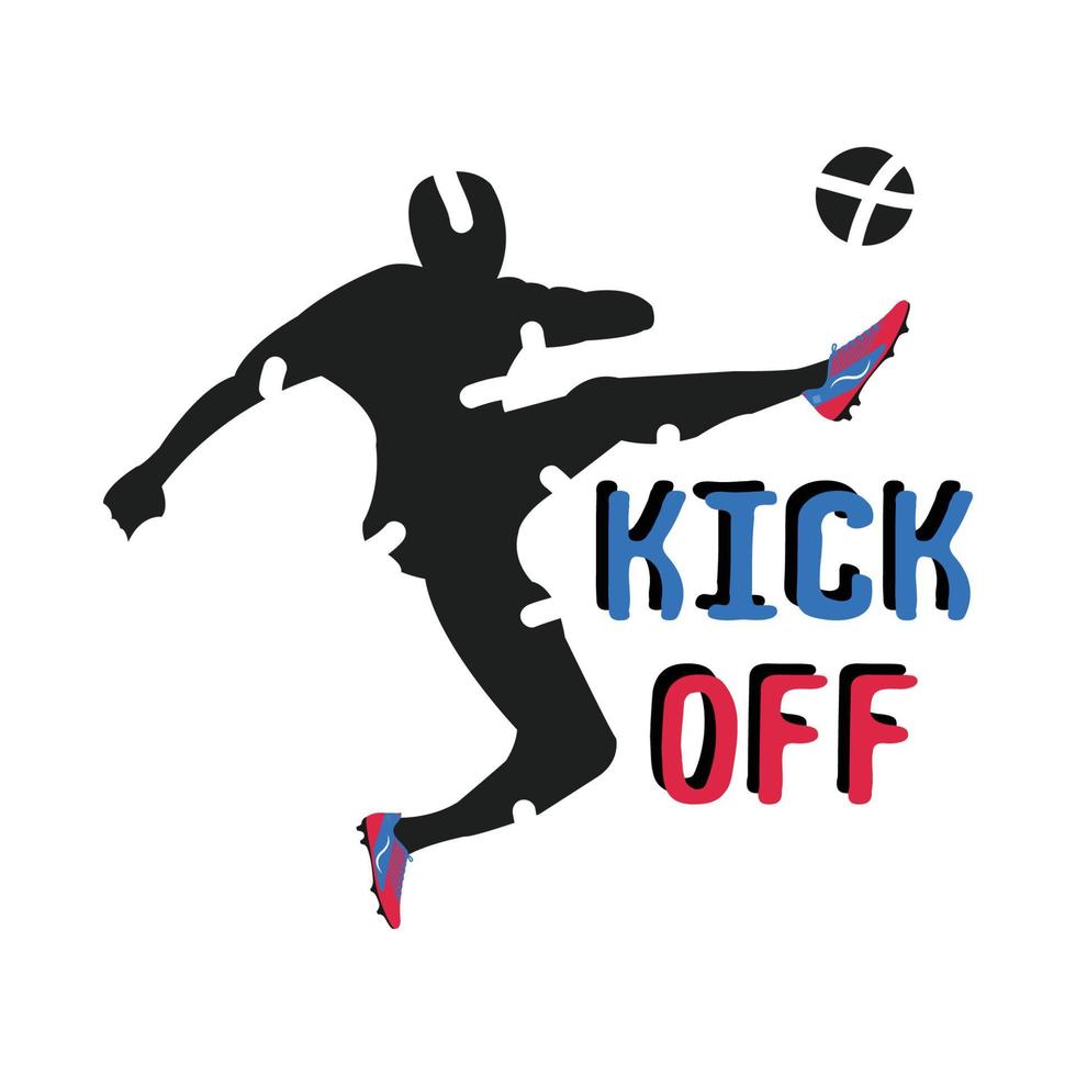 kick off football tipografía camiseta estampada vector libre