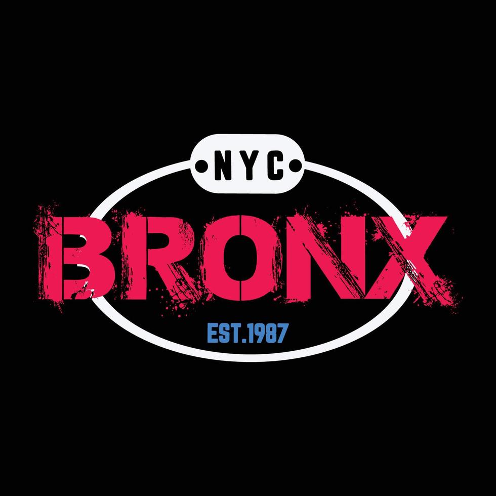 N Y C Bronx Typography T shirt Print Free Vector