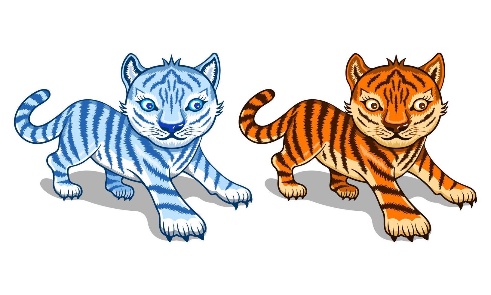 Tiger posing isolated cartoon style vector