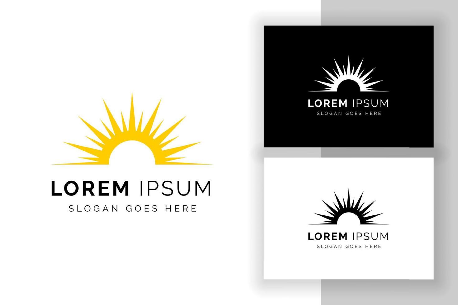 Sun logo design sign symbol template. Creative sun logo illustration. vector